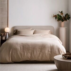 Quince king/cal king Linen duvet Toffee